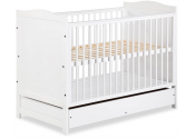 Łóżeczko niemowlęce białe 120x60 z szufladą, barierką ochronną, gryzakiem FELIX KLUPŚ Katalog Produkty 