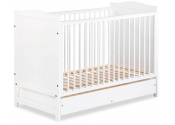 Łóżeczko niemowlęce białe 120x60 z szufladą, barierką ochronną, gryzakiem FELIX KLUPŚ Katalog Produkty 