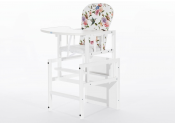 Białe drewniane krzesełko do karmienia ANTOŚ FLORES DREWEX