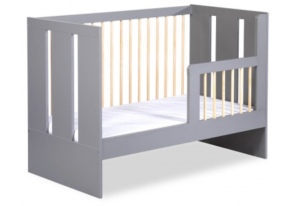 KLUPŚ niemowlęce łóżeczko z barierką PAULA grafit 120x60