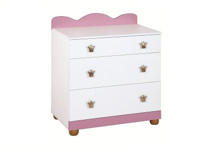 KLUPŚ Komoda KSIĘŻNICZKA różowo-biała