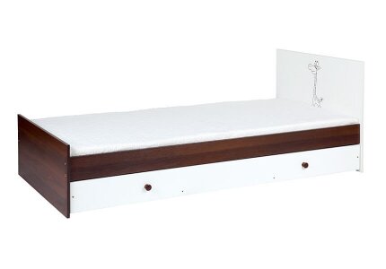 KLUPŚ Łóżko młodzieżowe SAFARI ŻYRAFA 204X96 ecru-orzech